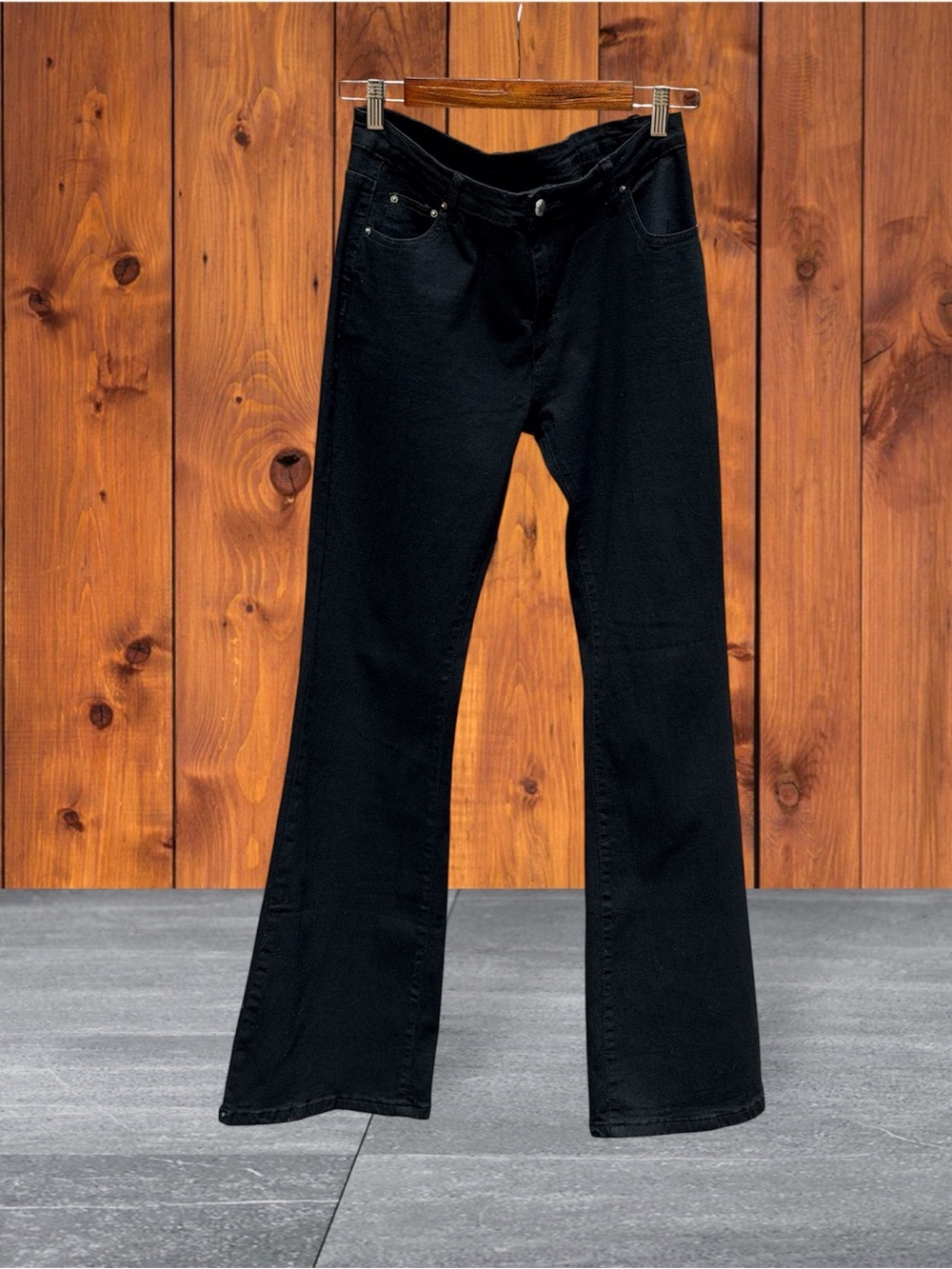 SHEIN Women's Black Flare Leg Jeans Size Large